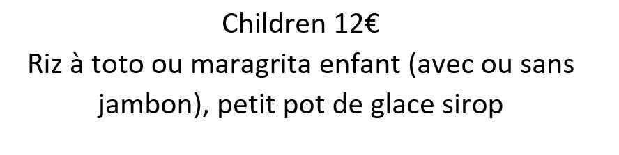 Menu enfant
